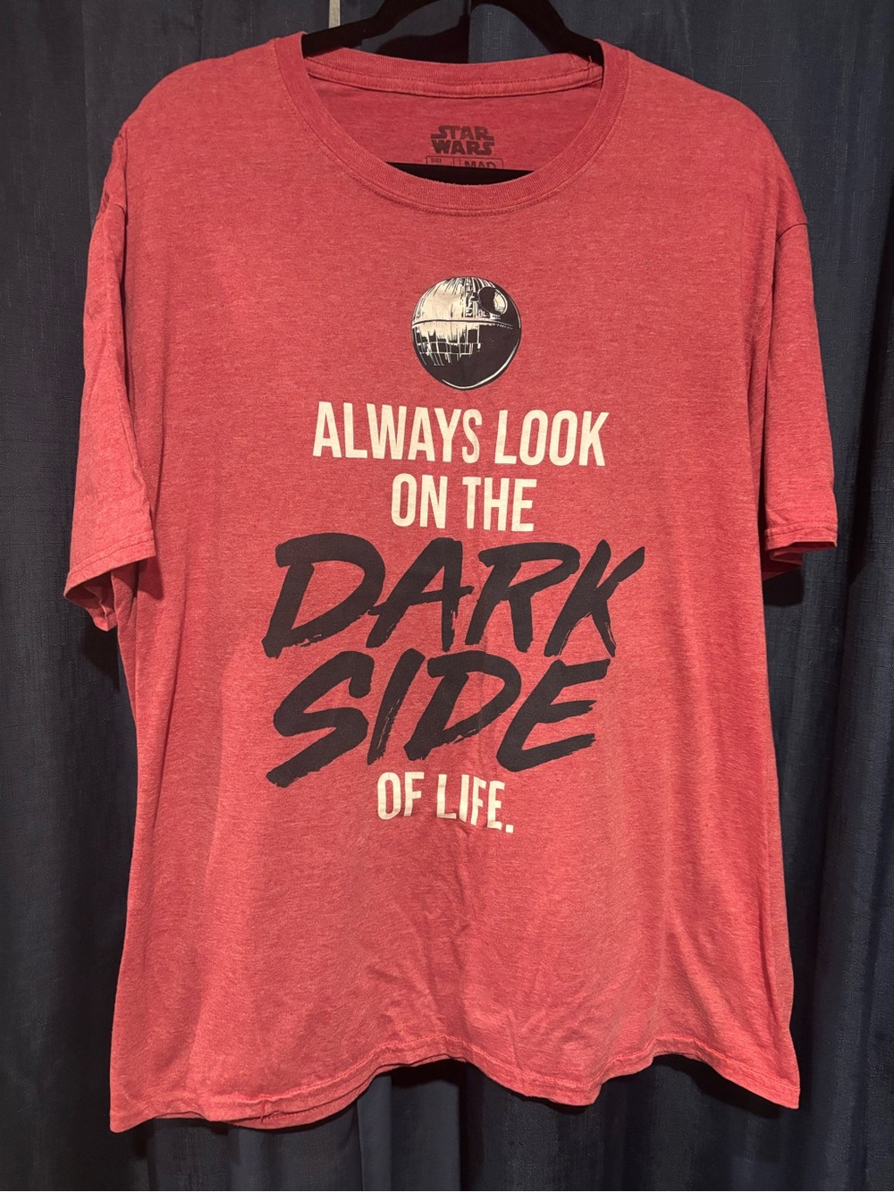 MAD Engine Star Wars Red 'Always Look on the Dark Side' Graphic Tee
